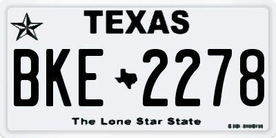 TX license plate BKE2278