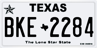 TX license plate BKE2284
