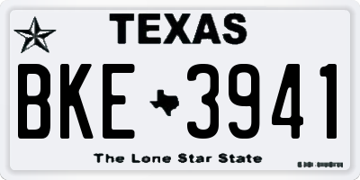 TX license plate BKE3941