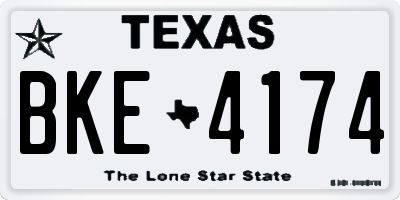 TX license plate BKE4174