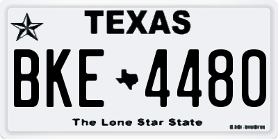 TX license plate BKE4480