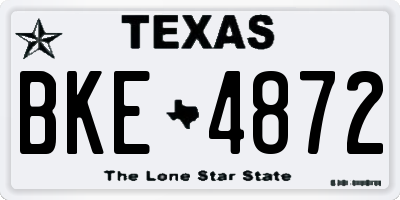 TX license plate BKE4872