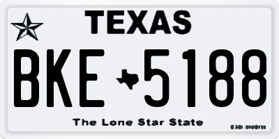 TX license plate BKE5188