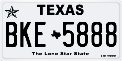 TX license plate BKE5888