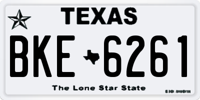 TX license plate BKE6261