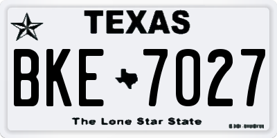TX license plate BKE7027