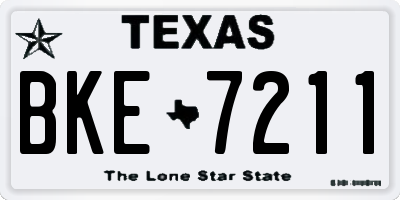 TX license plate BKE7211