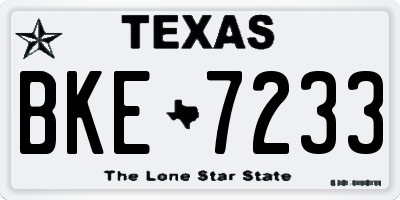 TX license plate BKE7233