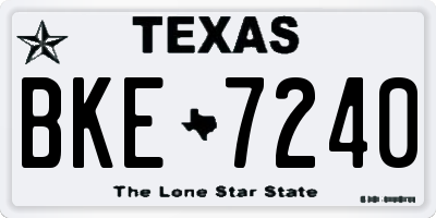TX license plate BKE7240