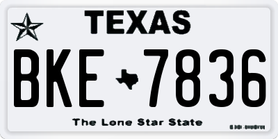 TX license plate BKE7836