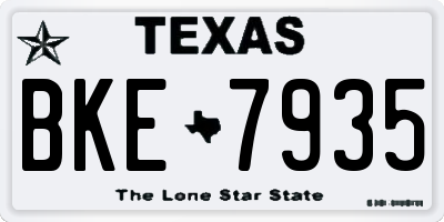 TX license plate BKE7935