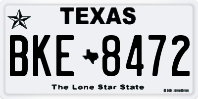 TX license plate BKE8472