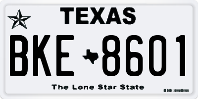 TX license plate BKE8601