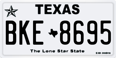 TX license plate BKE8695