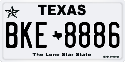 TX license plate BKE8886