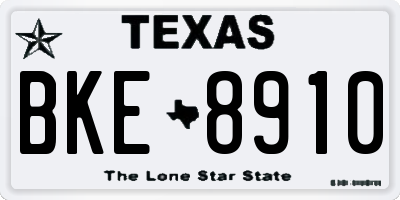 TX license plate BKE8910