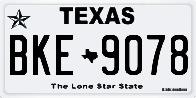 TX license plate BKE9078