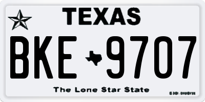 TX license plate BKE9707