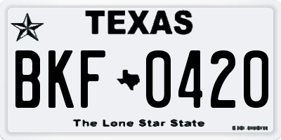 TX license plate BKF0420
