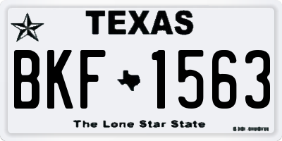 TX license plate BKF1563
