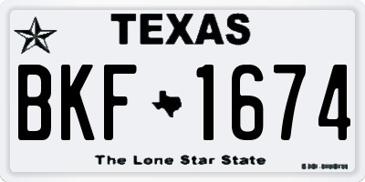 TX license plate BKF1674