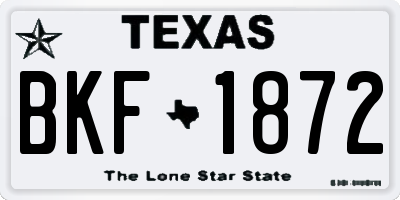 TX license plate BKF1872