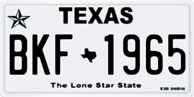 TX license plate BKF1965