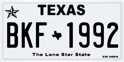TX license plate BKF1992
