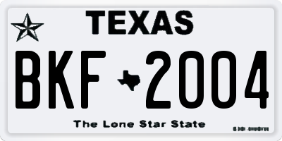 TX license plate BKF2004