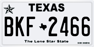 TX license plate BKF2466