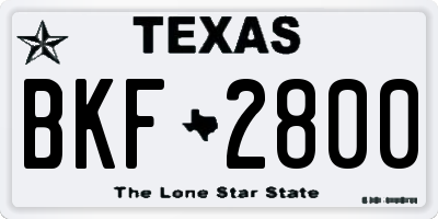 TX license plate BKF2800