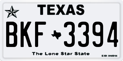 TX license plate BKF3394