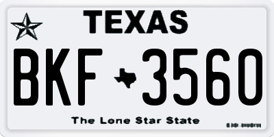 TX license plate BKF3560