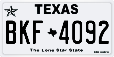 TX license plate BKF4092