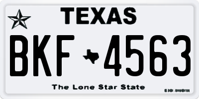 TX license plate BKF4563