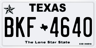 TX license plate BKF4640