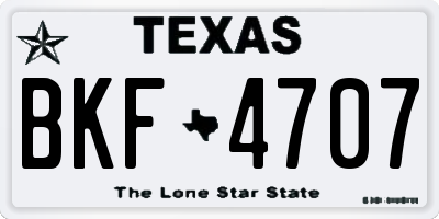 TX license plate BKF4707