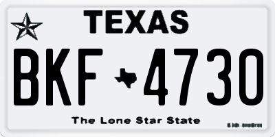TX license plate BKF4730