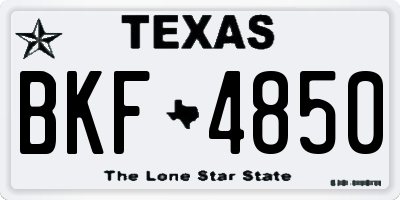 TX license plate BKF4850