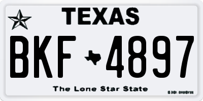 TX license plate BKF4897