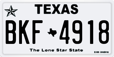 TX license plate BKF4918