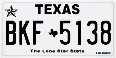 TX license plate BKF5138