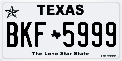 TX license plate BKF5999