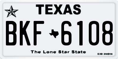 TX license plate BKF6108