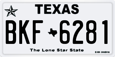 TX license plate BKF6281
