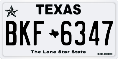 TX license plate BKF6347