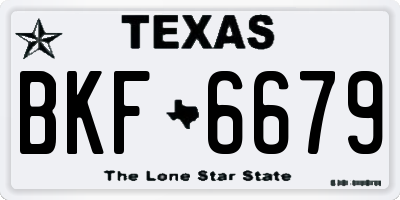TX license plate BKF6679