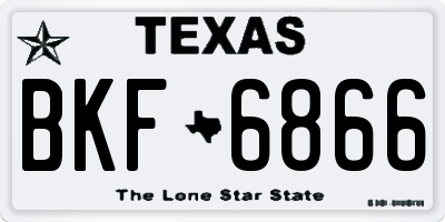 TX license plate BKF6866