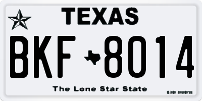 TX license plate BKF8014