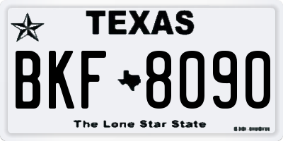 TX license plate BKF8090